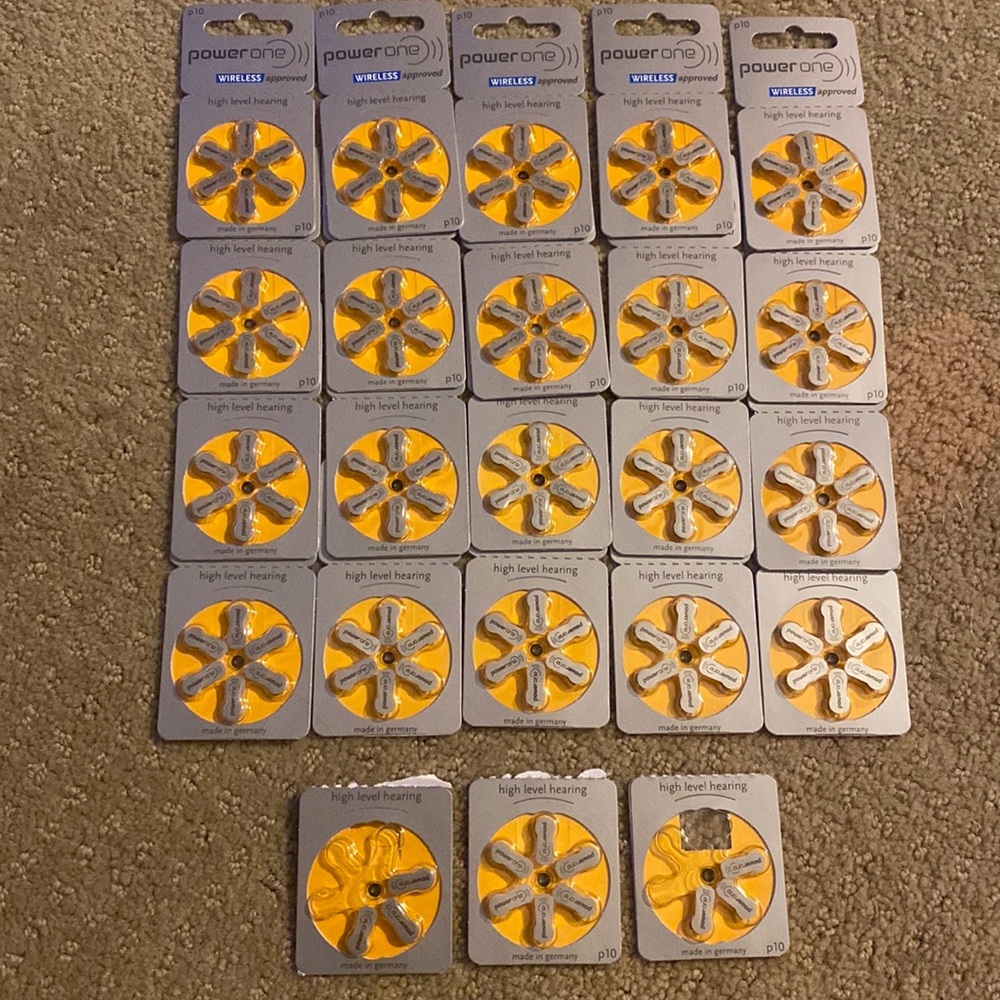 132x PowerOne p10 Hearing Aid Batteries